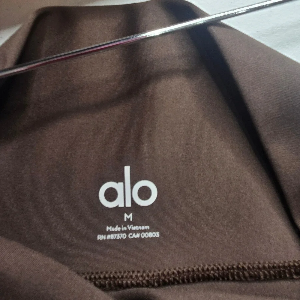 Alo Yoga Airlift Leggings Womens Medium Brown High Waist Shiny 7/8 Length